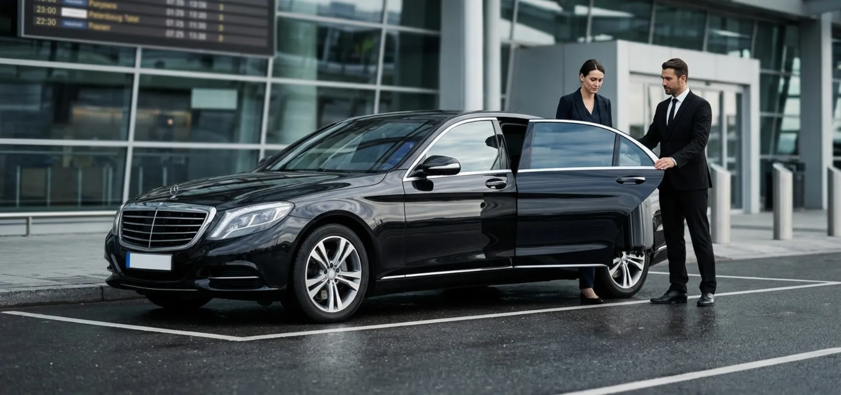 Round trip car service on city road