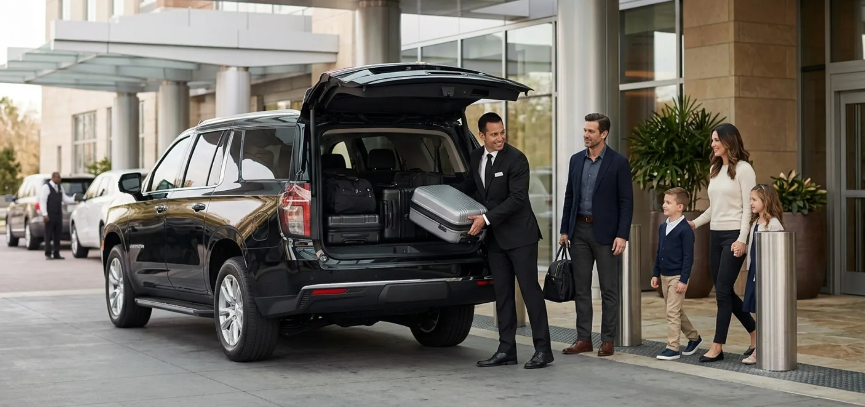 Luxury SUV chauffeur service for groups and luggage