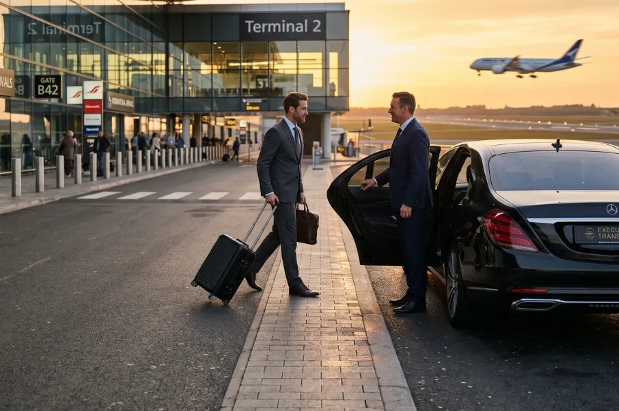 Luxury chauffeur airport transfer vehicle