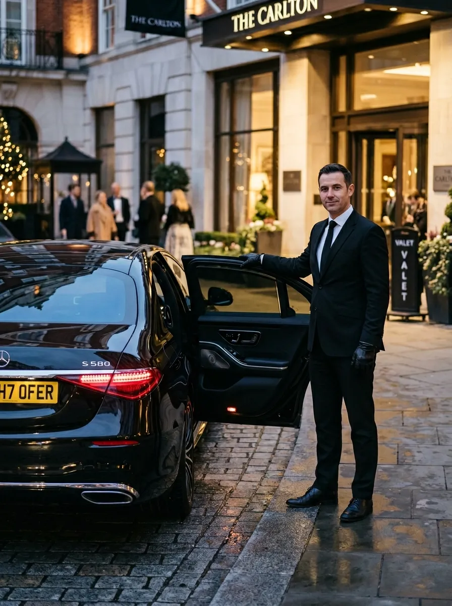 Professional chauffeur luxury car